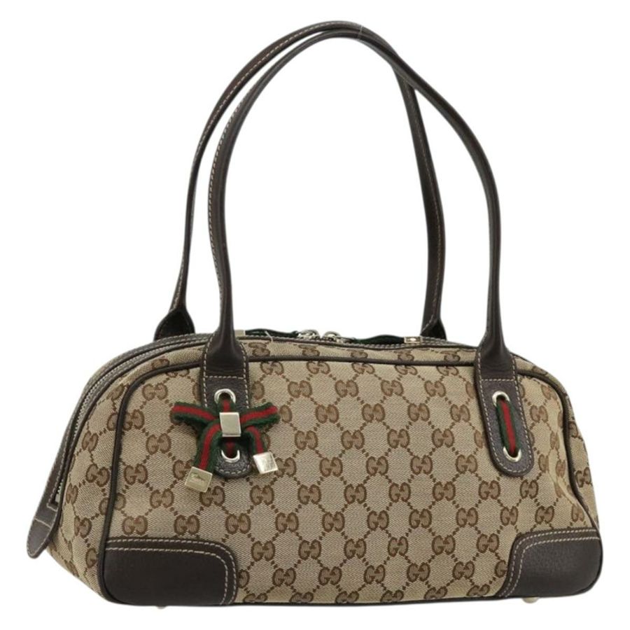 【日本直送】GUCCI GG帆布Princey Web Sherry系列手提包 米色 金色 161720 正品 183790A-0