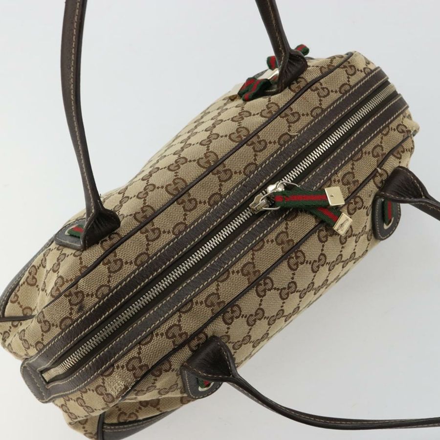 【日本直送】GUCCI GG帆布Princey Web Sherry系列手提包 米色 金色 161720 正品 183790A-5