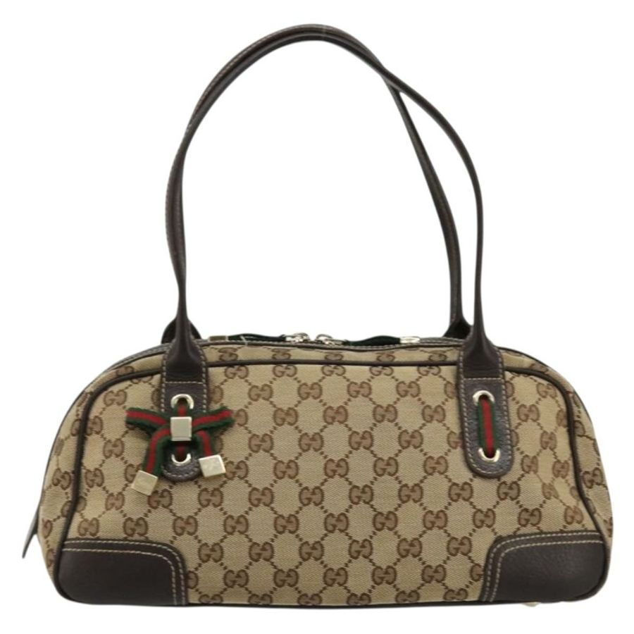 【日本直送】GUCCI GG帆布Princey Web Sherry系列手提包 米色 金色 161720 正品 183790A-12