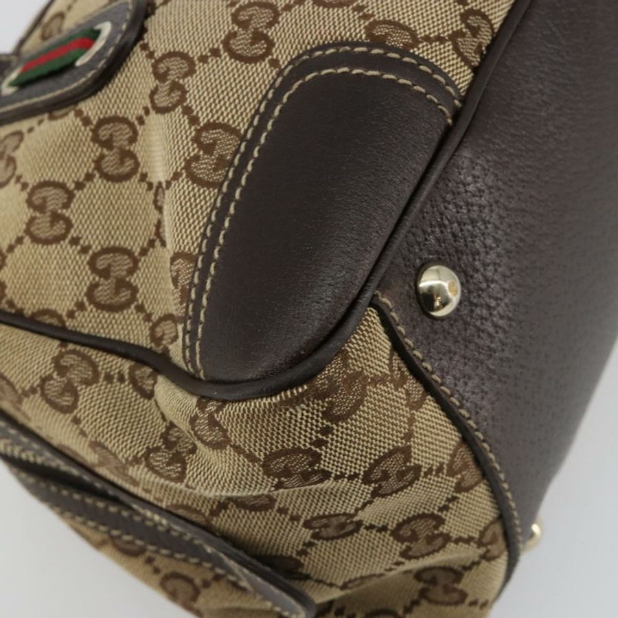 【日本直送】GUCCI GG帆布Princey Web Sherry系列手提包 米色 金色 161720 正品 183790A-15