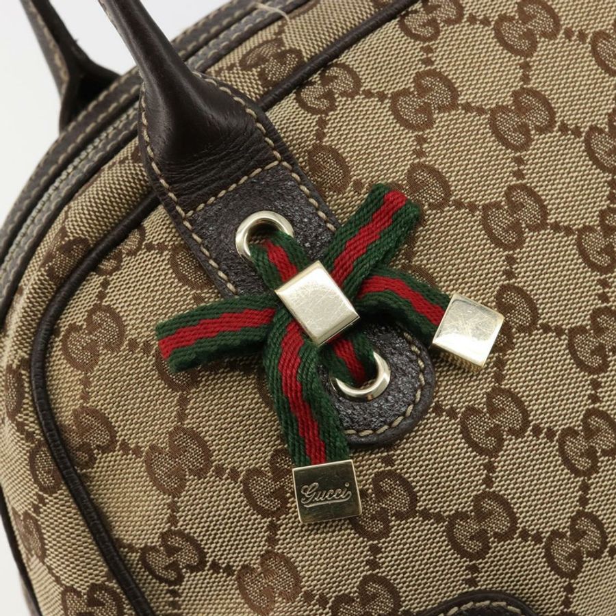 【日本直送】GUCCI GG帆布Princey Web Sherry系列手提包 米色 金色 161720 正品 183790A-16