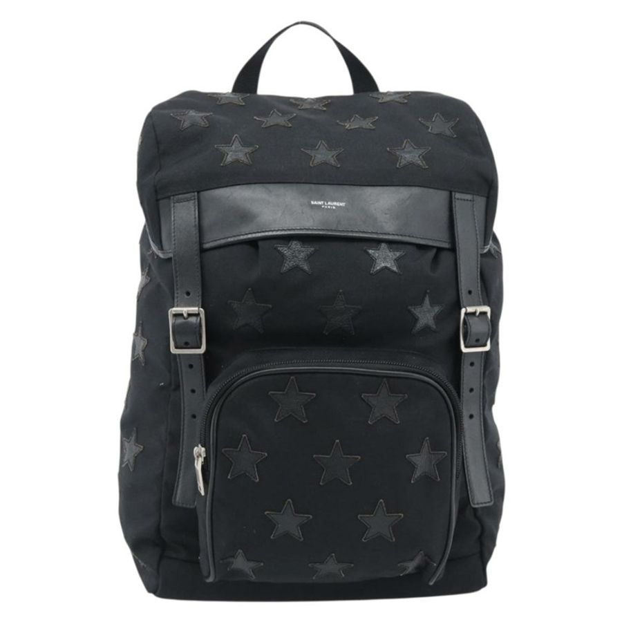 【日本直送】SAINT LAURENT 背包帆布黑色銀色正品 ka4606A-12