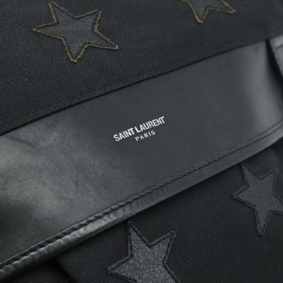 【日本直送】SAINT LAURENT 背包帆布黑色銀色正品 ka4606A-19