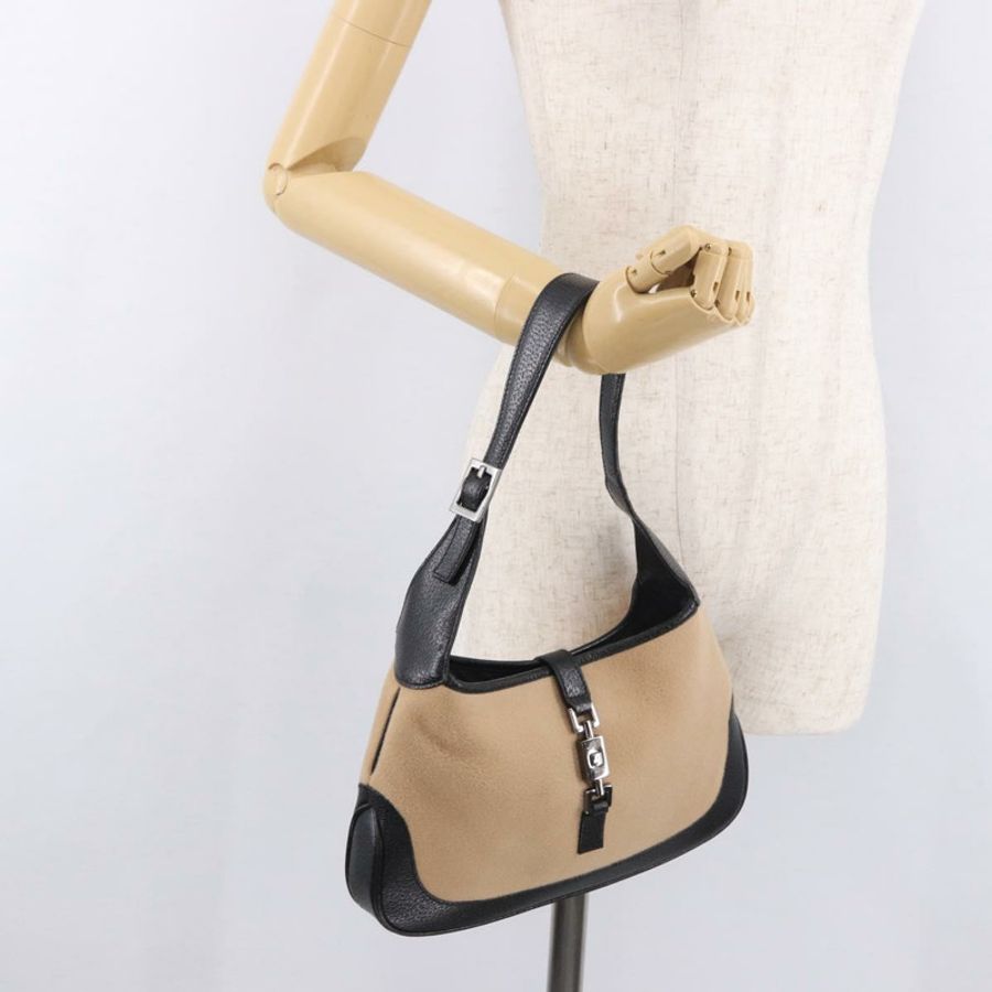 【日本直送】GUCCI Jackie 肩背包 棉 米色 銀色 001 3735 正品 183492V-22