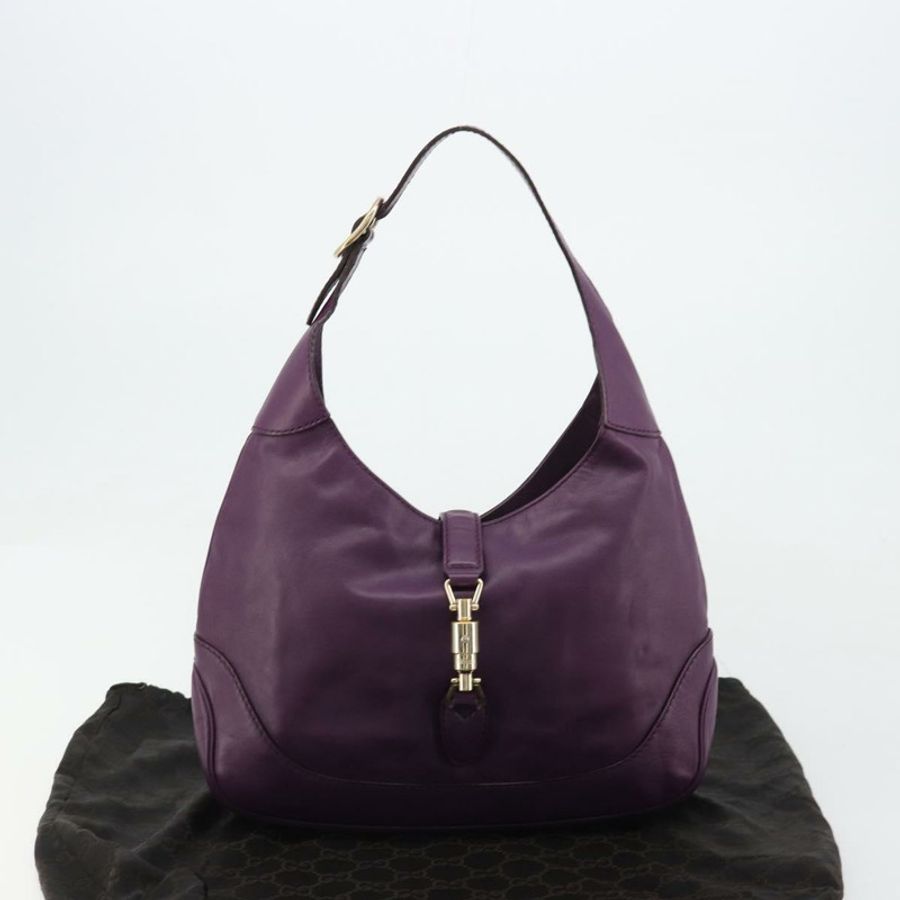 【日本直送】GUCCI Jackie 肩背包 皮革 紫色 金色 277520 正品 183452V-11