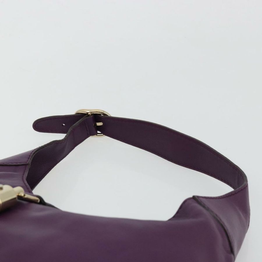 【日本直送】GUCCI Jackie 肩背包 皮革 紫色 金色 277520 正品 183452V-13