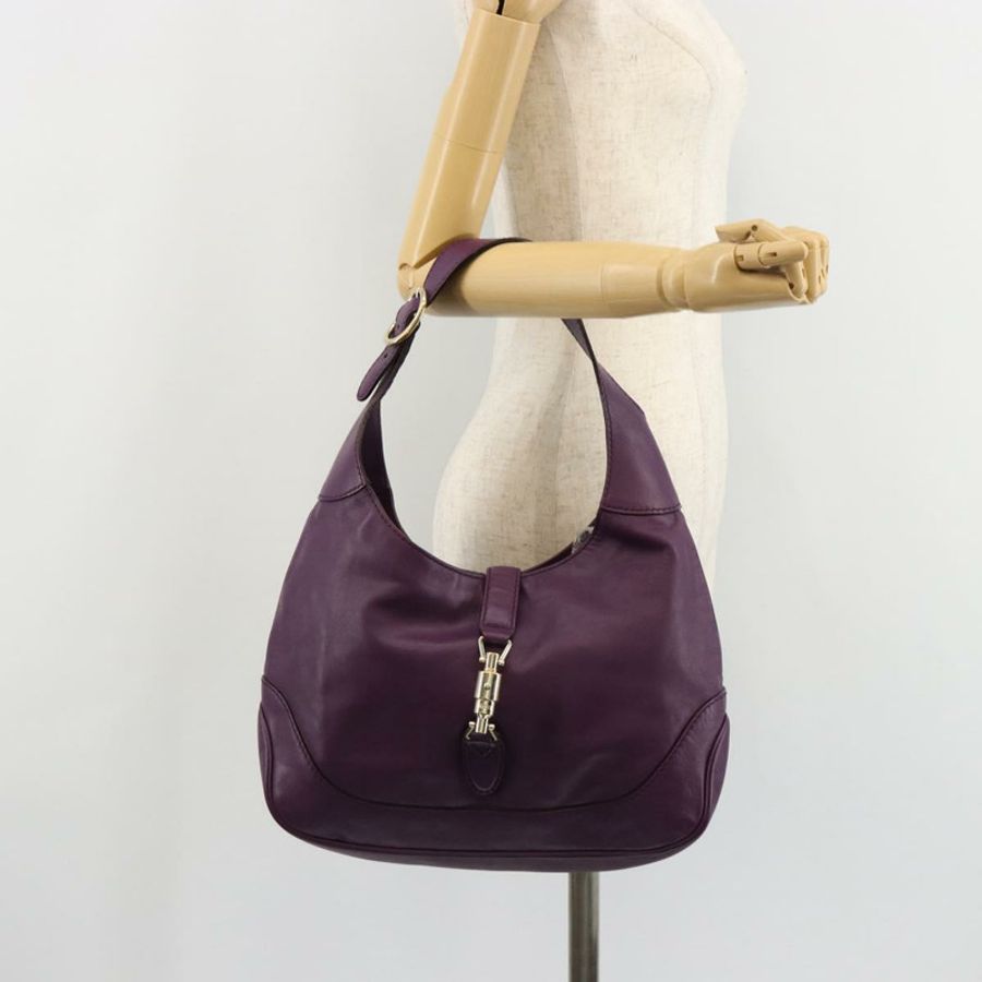 【日本直送】GUCCI Jackie 肩背包 皮革 紫色 金色 277520 正品 183452V-23