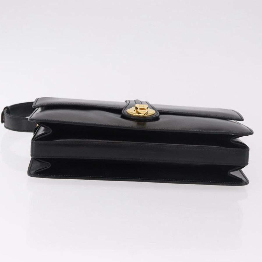 【日本直送】GUCCI 黑色金色皮革單肩包，正品編號 183812V-4