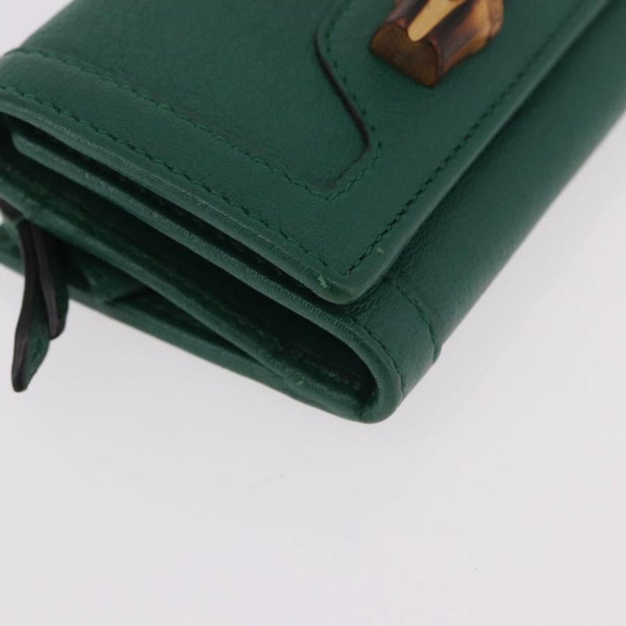 【日本直送】GUCCI 馬銜扣迷你皮夾，皮革材質，綠色/金色，貨號 659632，正品編號 183124M-6