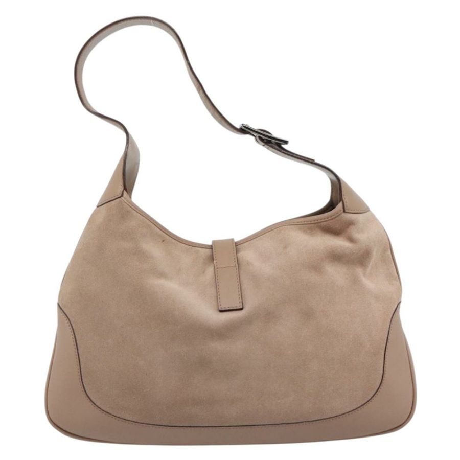 【日本直送】GUCCI Sherry Line Jackie 單肩包 粉紅銀色麂皮 001 3306 正品 184319V-1