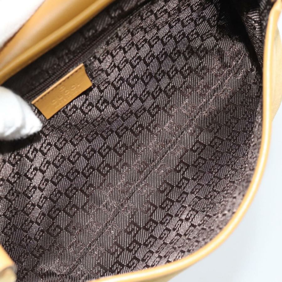 【日本直送】GUCCI 竹節 Jackie 肩背包 麂皮 米色 金色 001 4096 正品 184325V-9