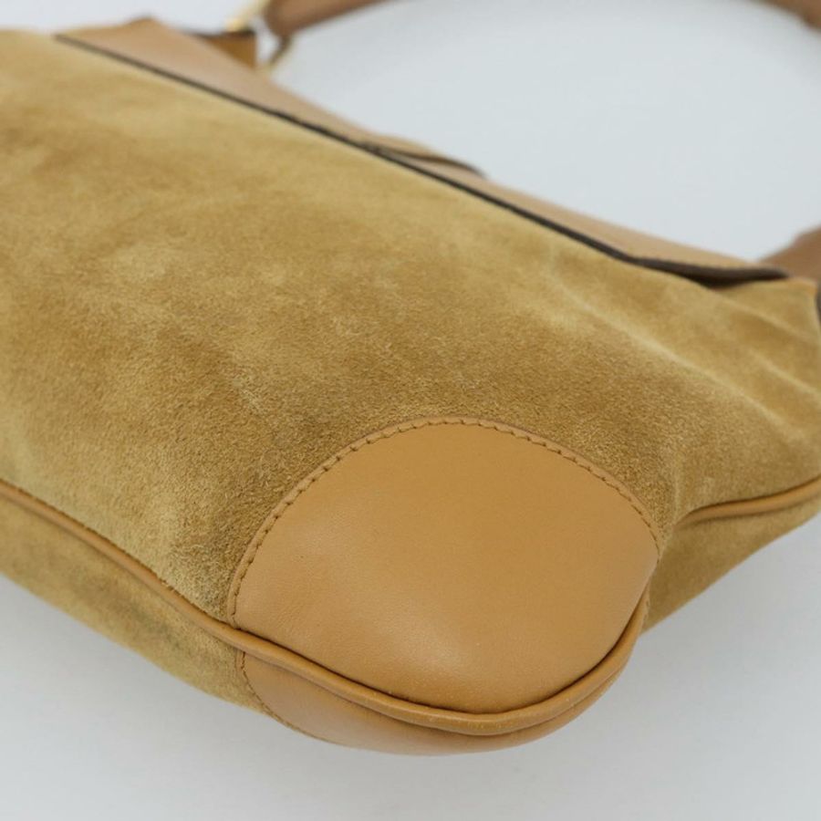 【日本直送】GUCCI 竹節 Jackie 肩背包 麂皮 米色 金色 001 4096 正品 184325V-14