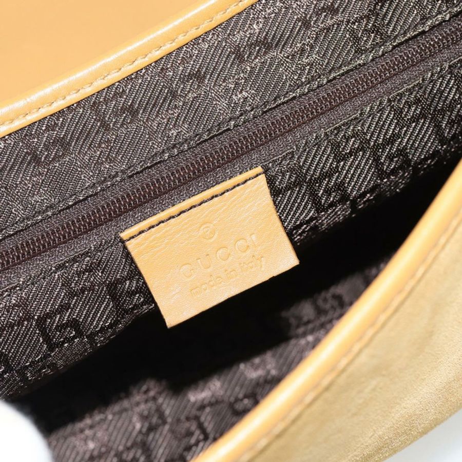 【日本直送】GUCCI 竹節 Jackie 肩背包 麂皮 米色 金色 001 4096 正品 184325V-17
