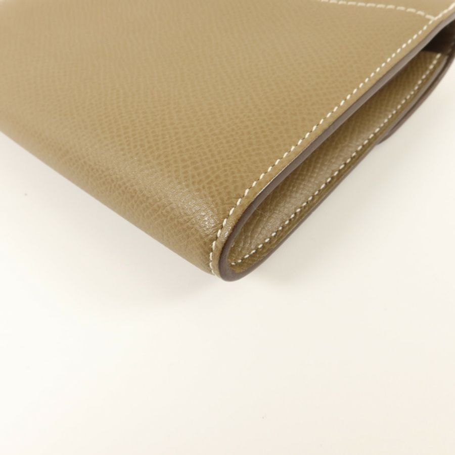 HERMES Epsom皮革Constance Compact Wallet錢包Etoupe-13