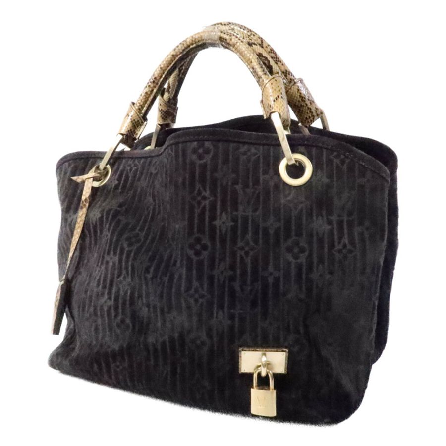 LOUIS VUITTON Monogram Suded/蛇皮皮革Whisper手挽袋-2