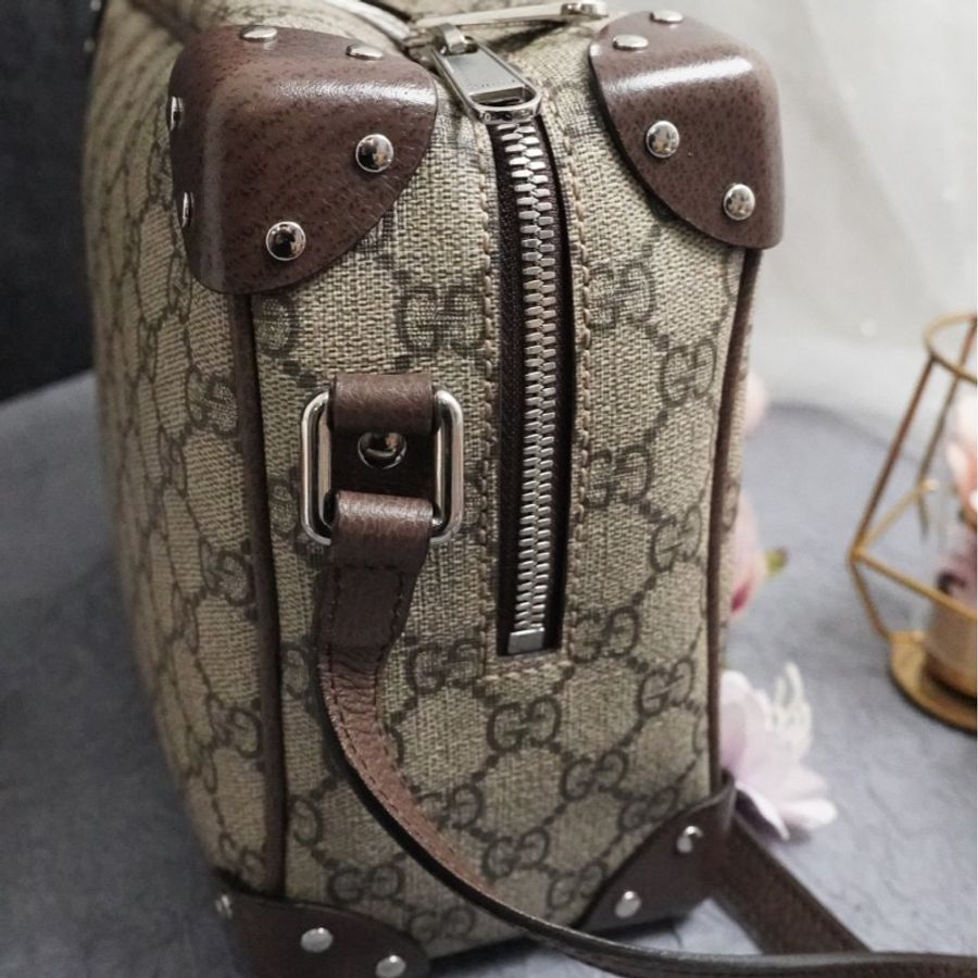 GUCCI古馳老花LOGO帆布盒子包尺寸23*10*19cm-4
