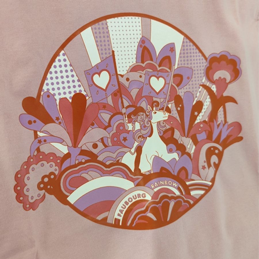 HERMÈS 粉色印花短袖T恤-4