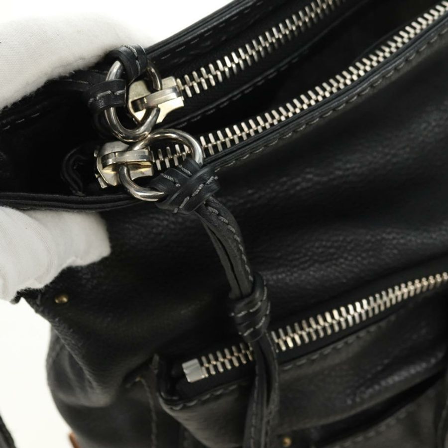 【日本直送】Chloe Paddington 單肩包，黑色、金色、銀色皮革，正品 BA12997M-19