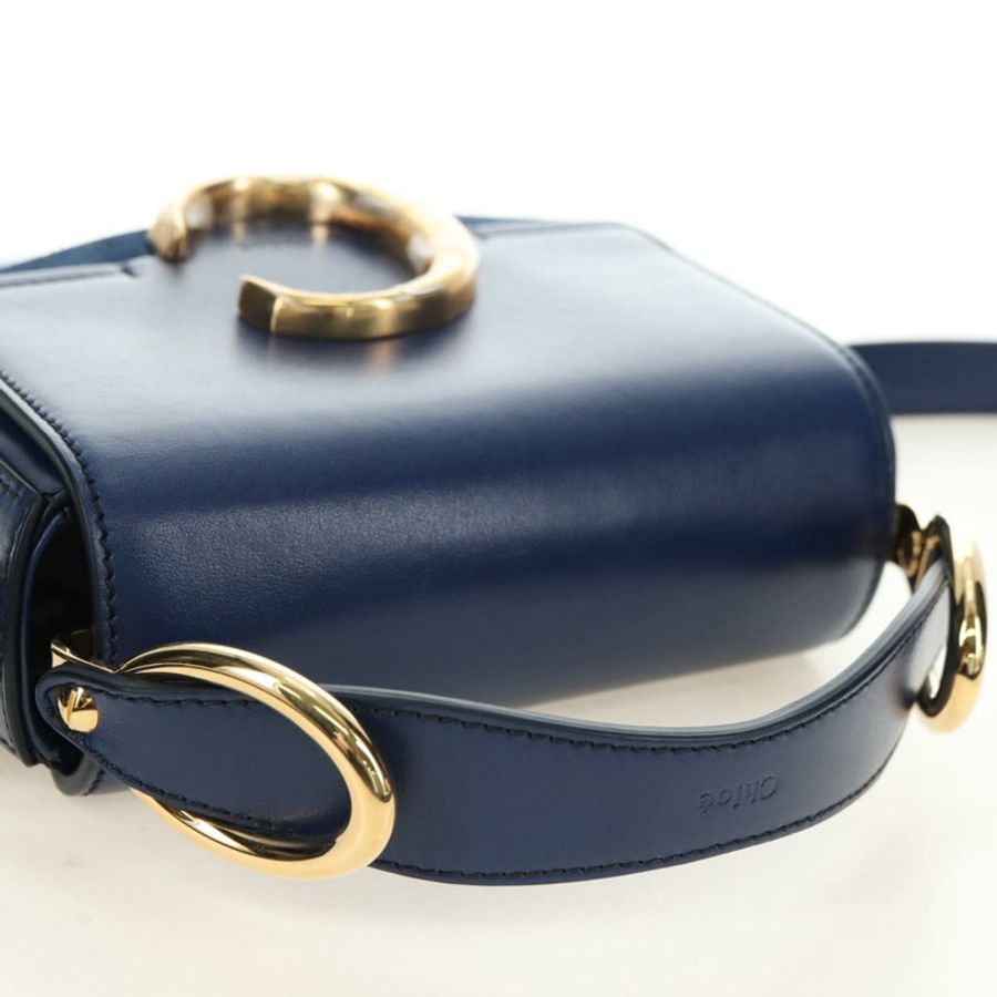 【日本直送】Chloe Chloe C 手提包 皮革 2way 藍色金色 正品 181830M-5