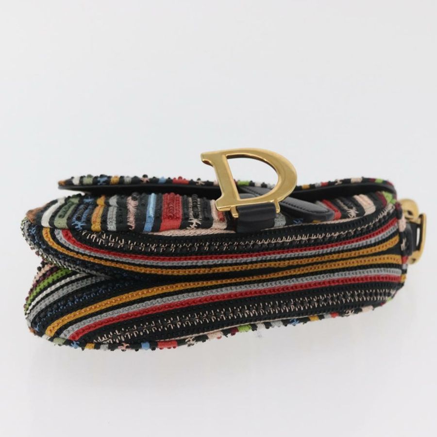 【日本直送】Christian Dior 馬鞍包手袋串珠多色金色正品 181922SM-4