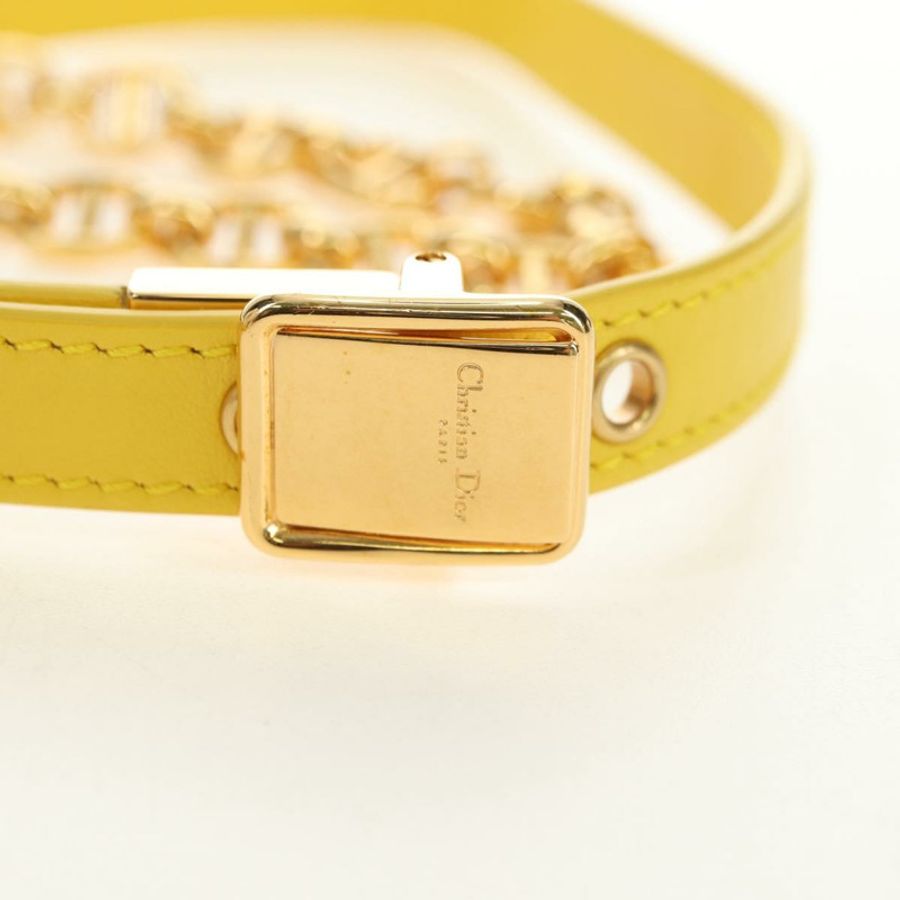 【日本直送】Christian Dior Caro 鏈條肩背包 帆布串珠 綠色金色 正品 182308SM-6