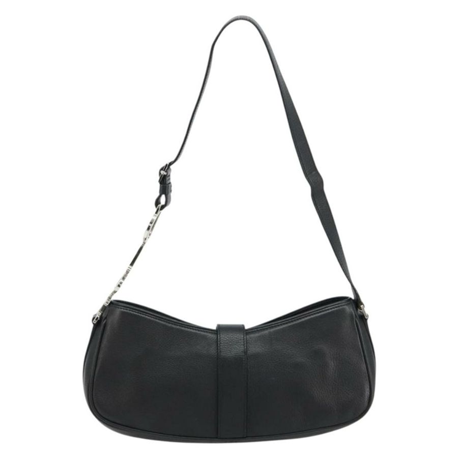 【日本直送】Christian Dior 黑色銀色皮革肩背包，正品 yk20491SM-1