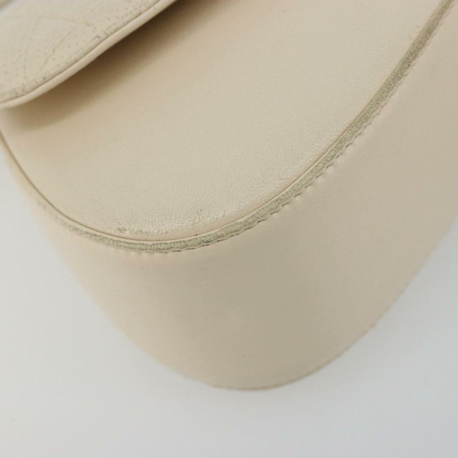 【日本直送】Christian Dior Canage 鏈條肩背包，象牙/金色皮革，正品 183173SAV-13