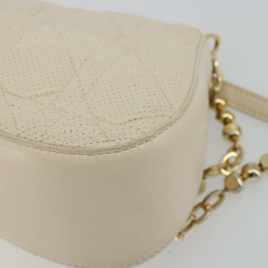 【日本直送】Christian Dior Canage 鏈條肩背包，象牙/金色皮革，正品 183173SAV-14