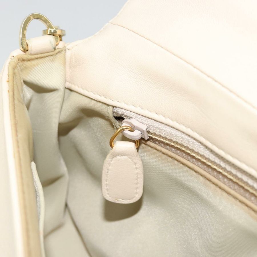 【日本直送】Christian Dior Canage 鏈條肩背包，象牙/金色皮革，正品 183173SAV-19