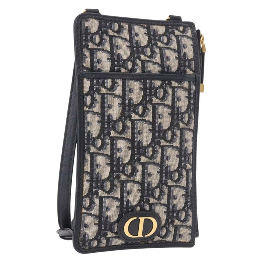 【日本直送】Christian Dior Trotter帆布Montaigne單肩包 海軍藍 金色 正品 182923A-0