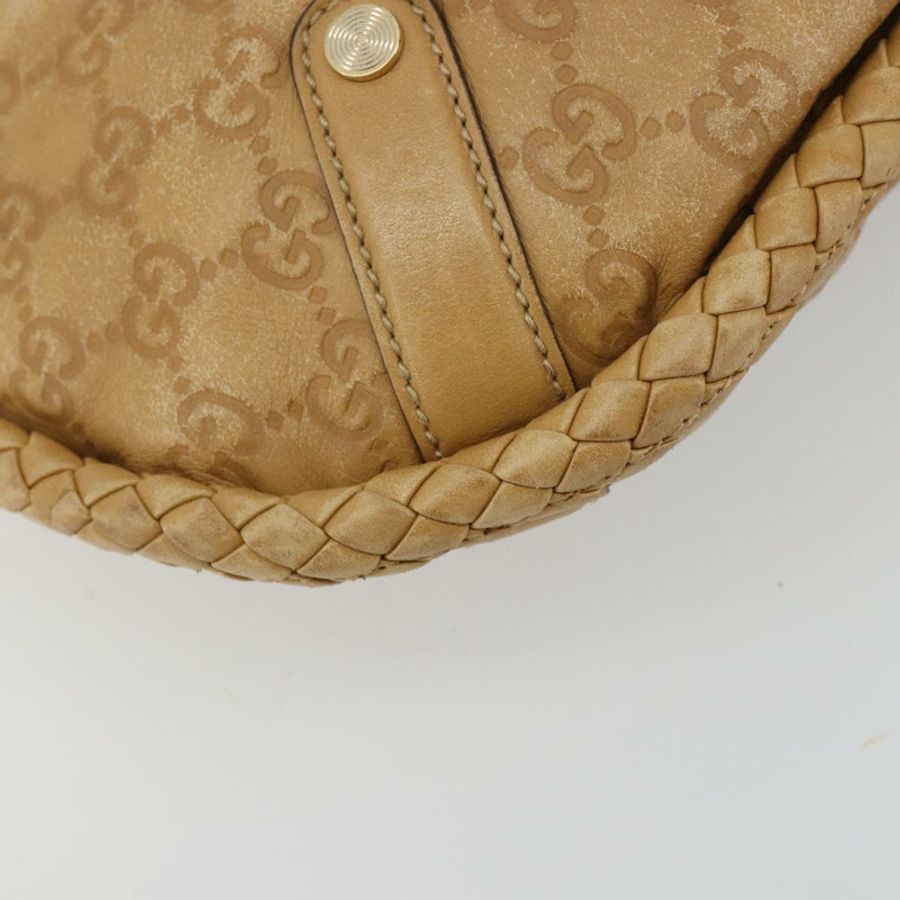 【日本直送】GUCCI GG帆布Guccissima單肩包，皮革金色米色，貨號167734，正品編號183786V-13