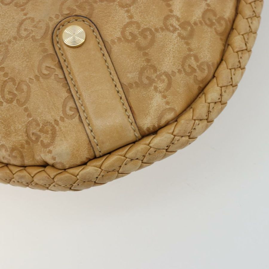 【日本直送】GUCCI GG帆布Guccissima單肩包，皮革金色米色，貨號167734，正品編號183786V-14