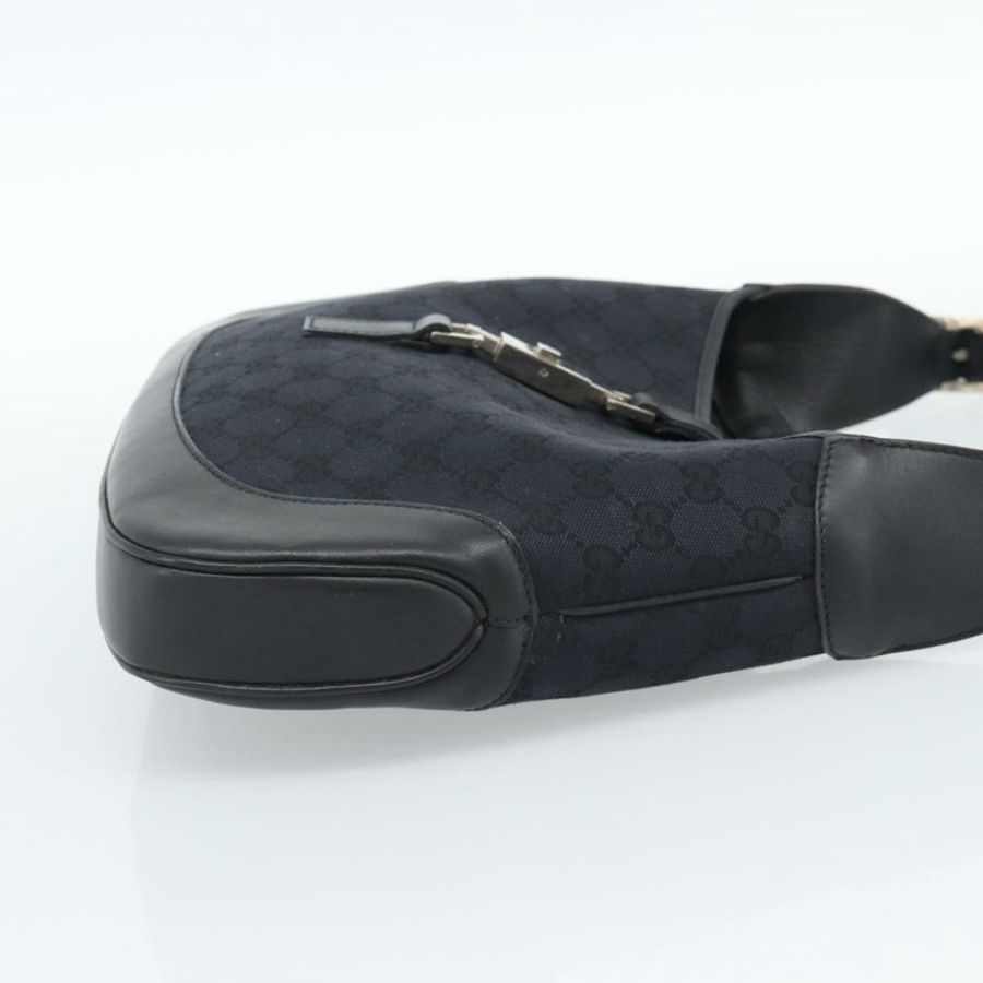 【日本直送】GUCCI GG帆布Jackie肩背包 黑色 銀色 001 8806 正品 183726V-3