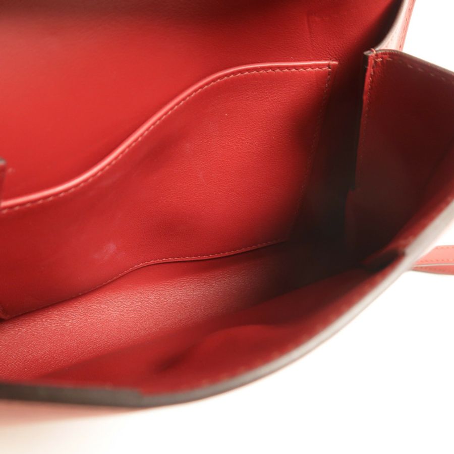 HERMES Swift/Tadelakt皮革Tutti Frutti Clutch手拿包RougeGrenat/RougeVif-4