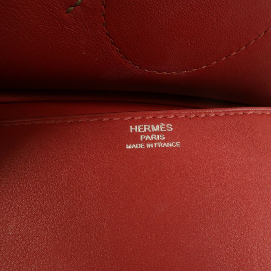 HERMES Swift/Tadelakt皮革Tutti Frutti Clutch手拿包RougeGrenat/RougeVif-5