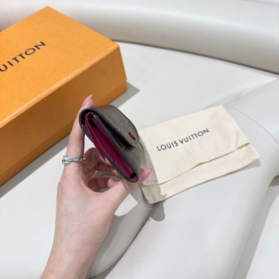 Louis Vuitton Rosalie 老花短款錢包 粉紅豆豆-1