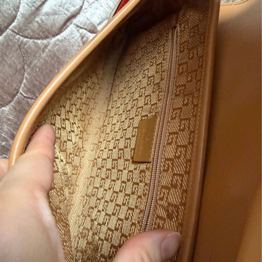 古馳 賈姬包 斜背包 側背包 中古包包 側肩包 復古包 古董包 復古風 老花 歐美網紅最愛  腋下包  經典款 手袋 包 單肩包古董包 gucci jackie bag monogram beige 紅色-26
