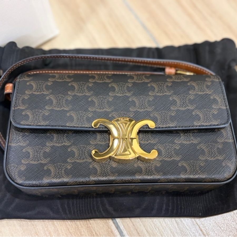 CELINE 凱旋門老花腋下包-5