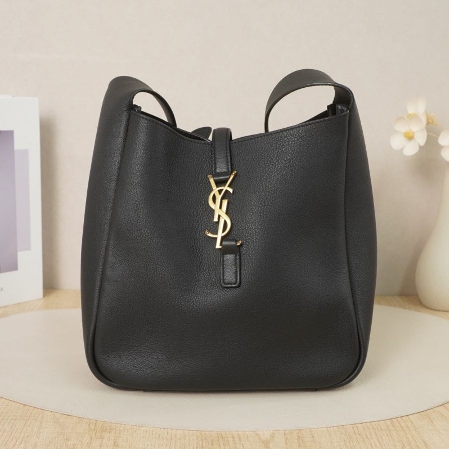 【VUINCA Vintage 價格僅供參考】SAINT LAURENT Hobo Small 黑色 牛皮-0