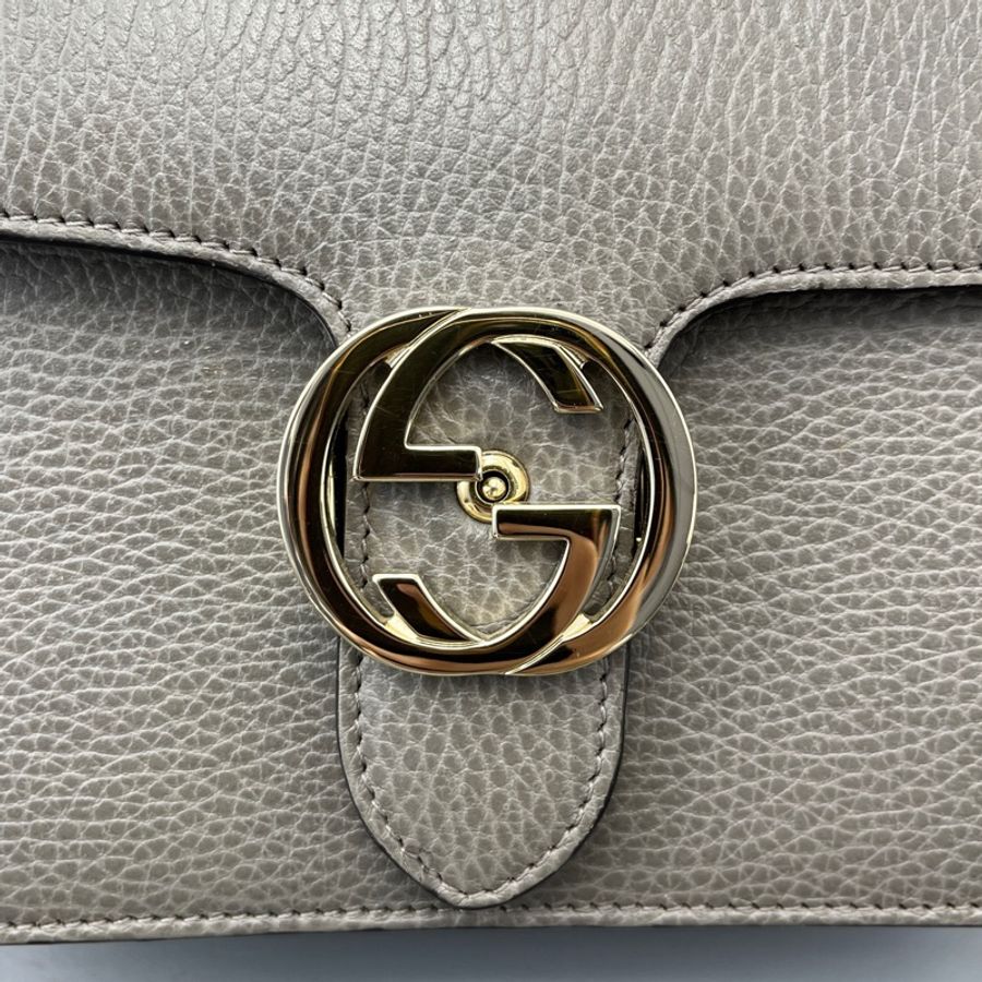 99新🩶#Gucci#灰色荔枝皮#風琴鏈條包#有塵袋-15