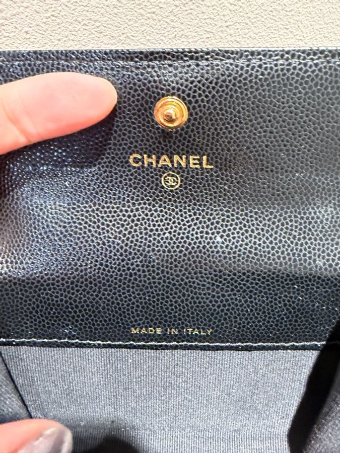 Chanel Boy 黑色金釦零錢包-5