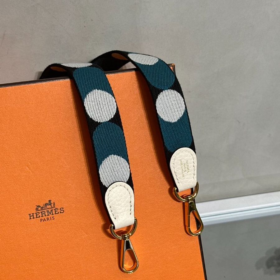 HERMES Mini Evelyne - Nata I2 奶油白金配波點背帶 Z-9