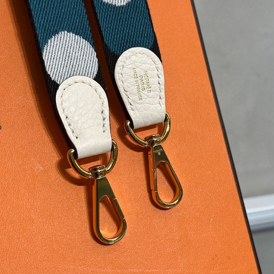HERMES Mini Evelyne - Nata I2 奶油白金配波點背帶 Z-10