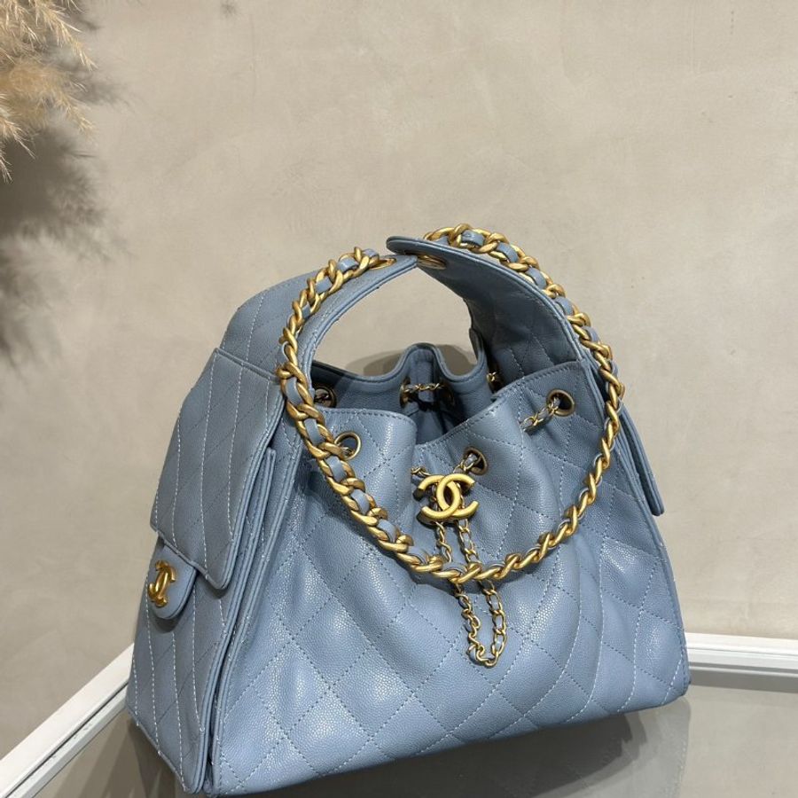 CHANEL 25 Hobo Bag - 小號霧霾藍金-2