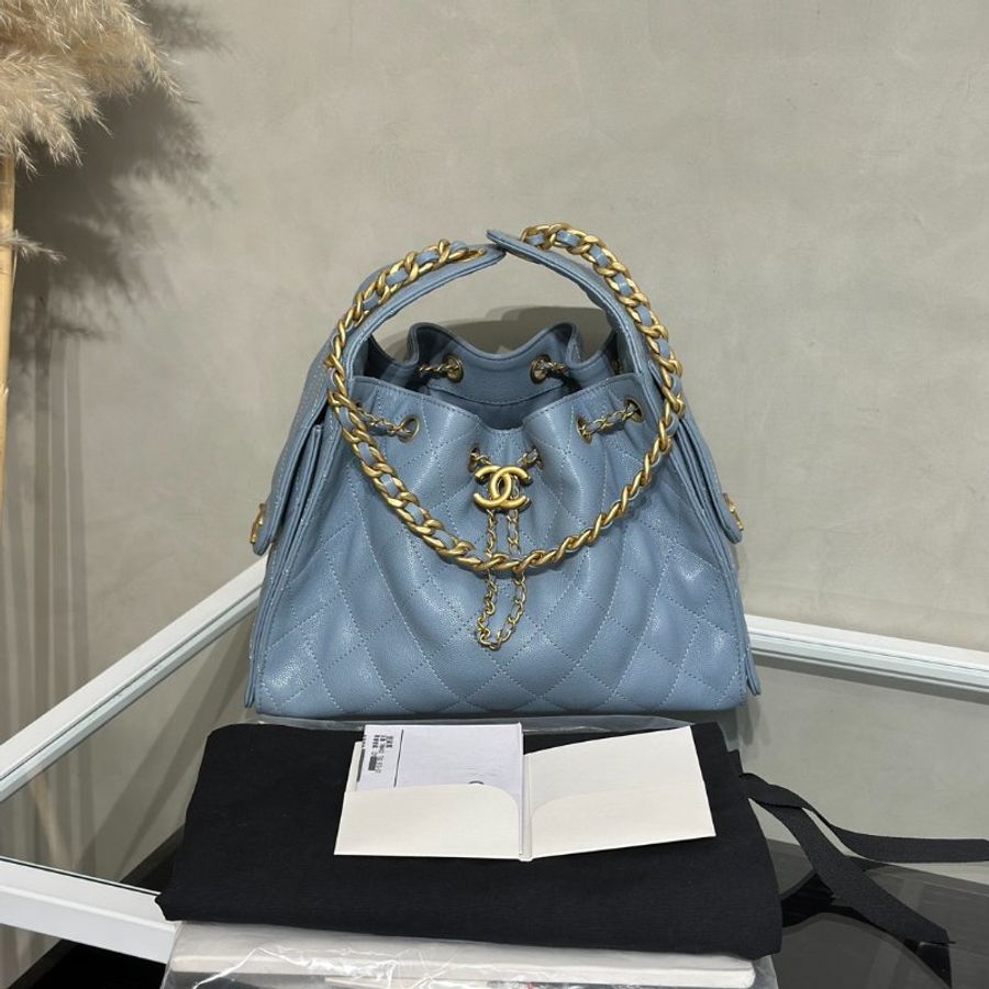 CHANEL 25 Hobo Bag - 小號霧霾藍金-9