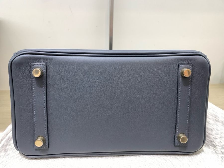 Hermes 愛馬仕 birkin 25 霧霾灰 淡金扣 swift皮 K刻-7