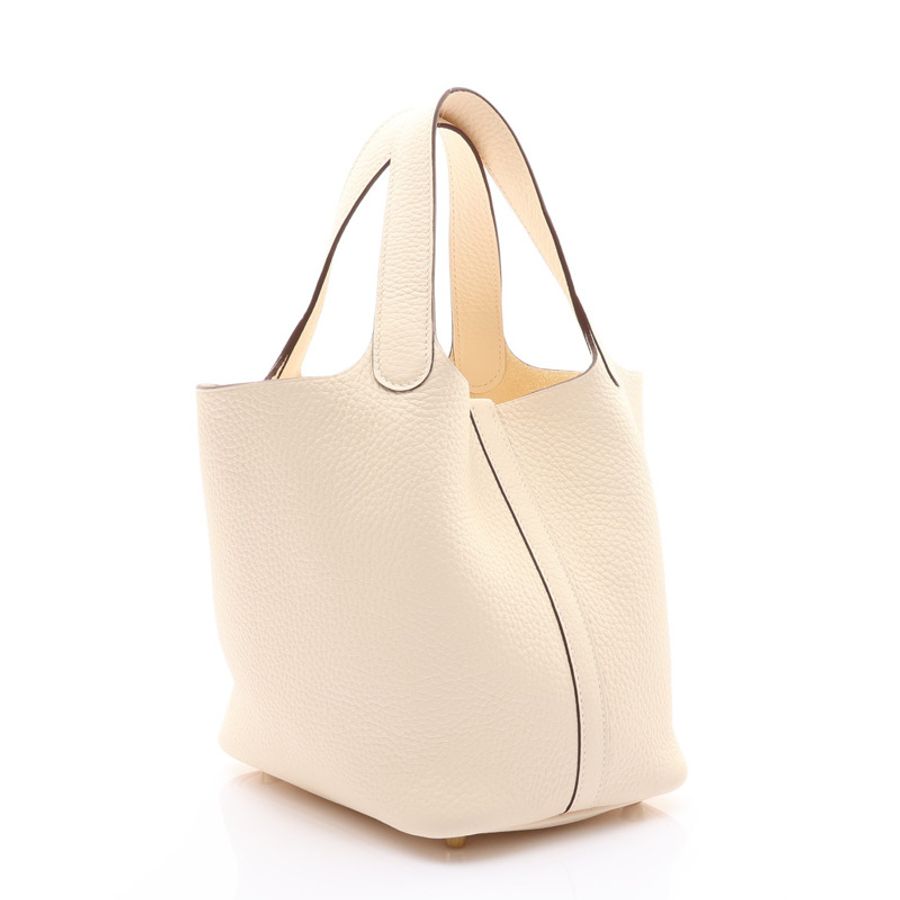奶油白 TC牛皮 Picotin Lock 18 手提包 W刻【HERMES 愛馬仕】 H056289CC-1