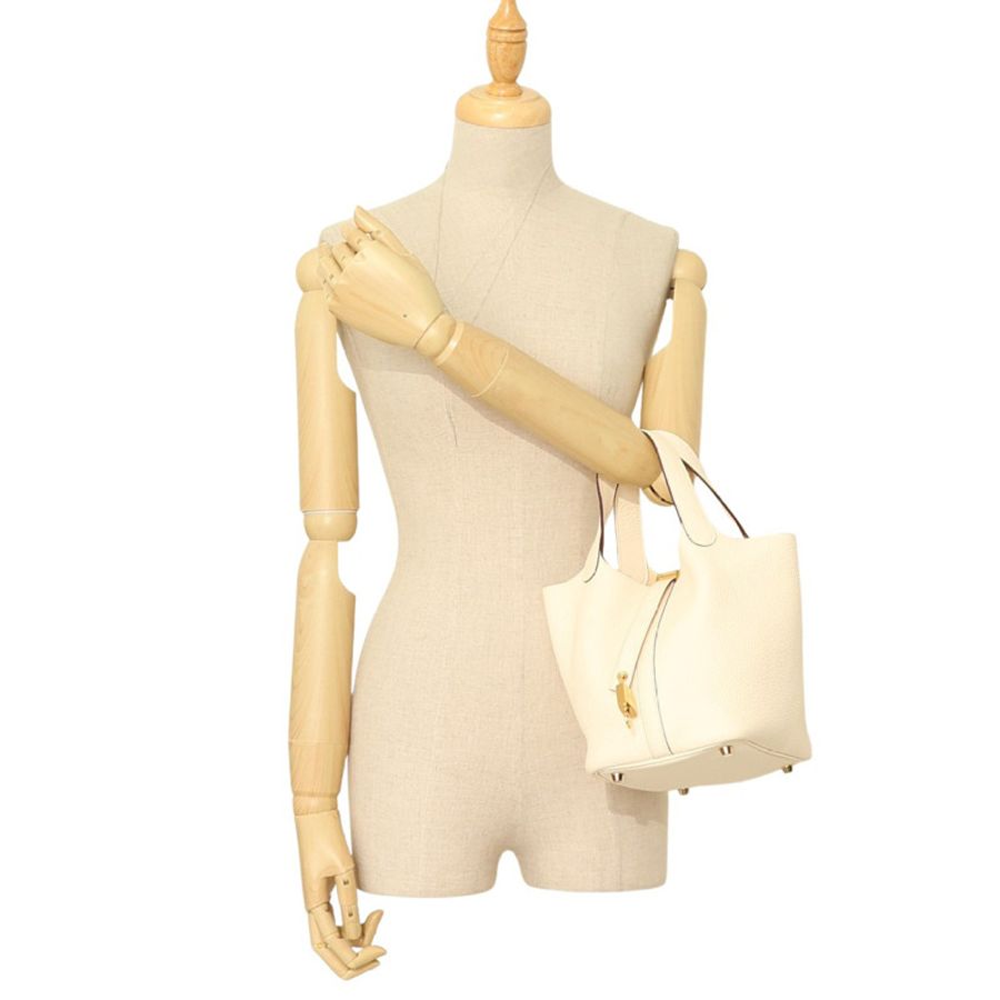 奶油白 TC牛皮 Picotin Lock 18 手提包 W刻【HERMES 愛馬仕】 H056289CC-7