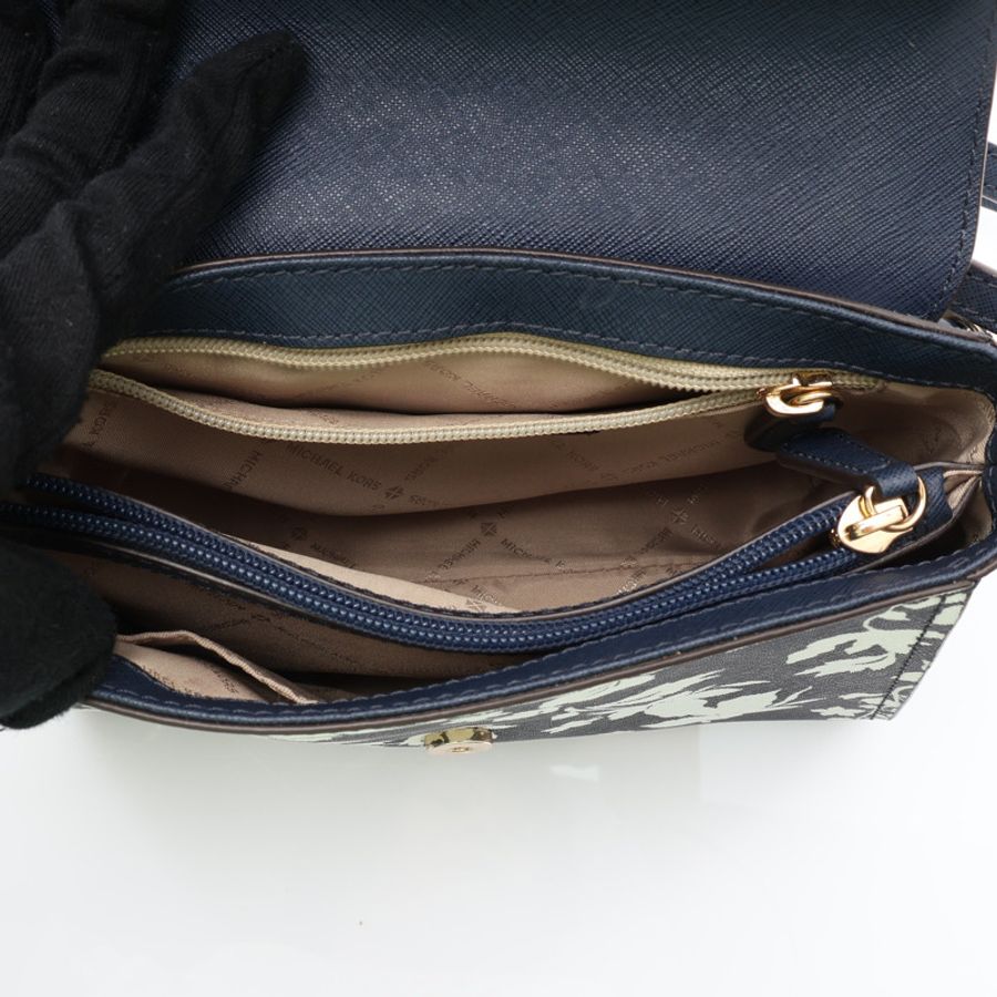 白色/藍色 牛皮 Sofia Floral 兩用包【MICHAEL KORS 麥可寇斯】 35H8GO5S1R-2