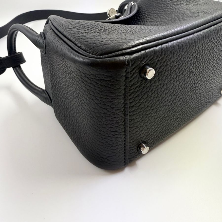 HERMES愛馬仕mini Lindy一代黑色銀釦-2
